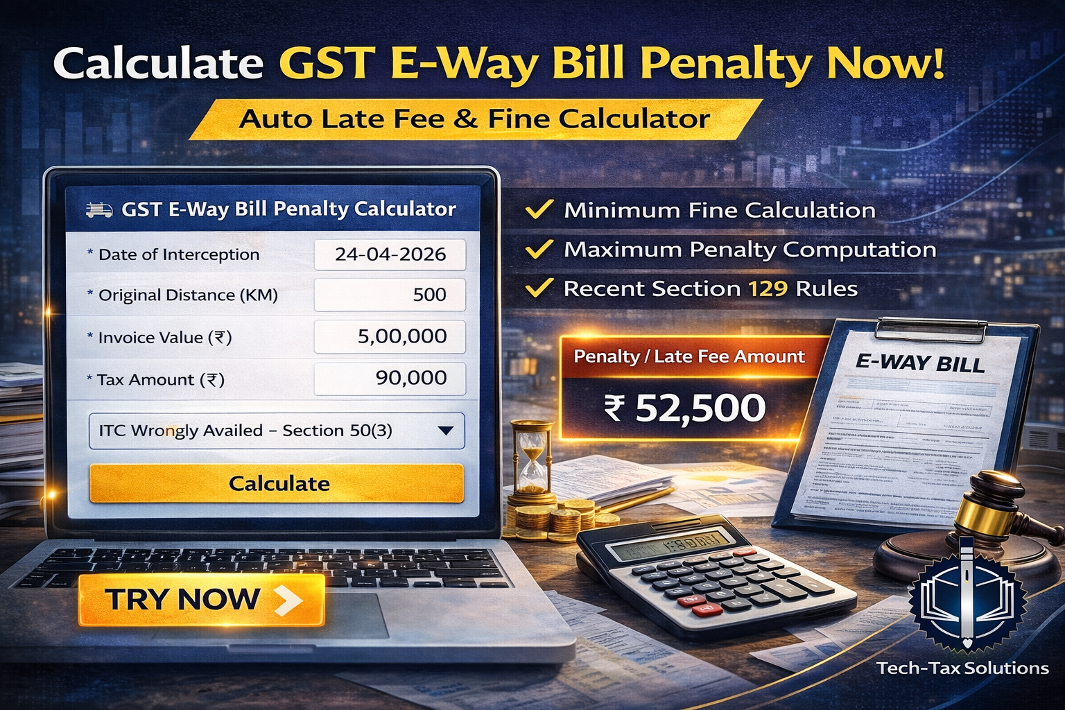 GST E Way Bill Penalty Calculator